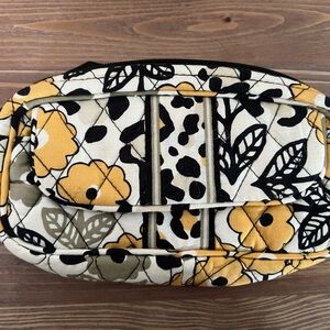 Vera Bradley Yellow and Black Floral Cosmetic Bag